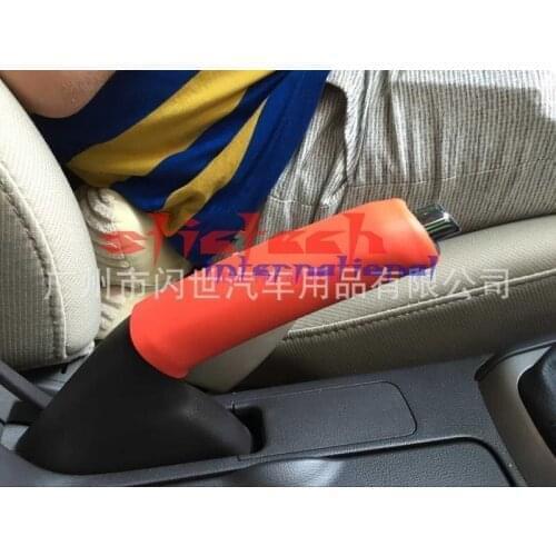 By DHL or Fedex 500pcs hot sale Car Styling Sleeve Silicone Gel Cover Anti-slip Parking Hand Brake Sleeve 6colors for optional