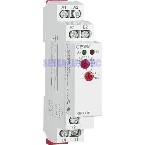 GRI8 Automatic Ajustable Over Current Protection Relay Monitoring 0.5A-16A AC24-240V DC24V Current Sensing Relay