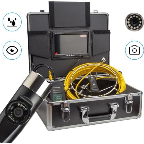 42mm Dual Lens Pipe Inspection Camera System 20m Cable 7inch LCD Snake Drain Sewer Plumbing Inspection Endoscope Camera 4500mAh