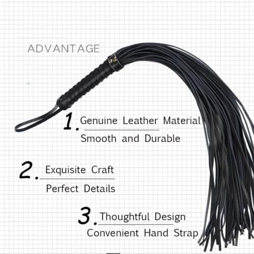 Tops Genuine Leather BDSM Bondage Whip Sex Spanking Lash Gay Fetish Horse Whip Adult Erotic Sex Toys For Couples Woman Lesbian