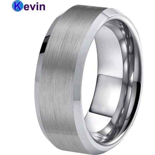 Tungsten Carbide Ring Wedding Band For Men And Women 6MM 8MM Bevel Edges And Satin Finish