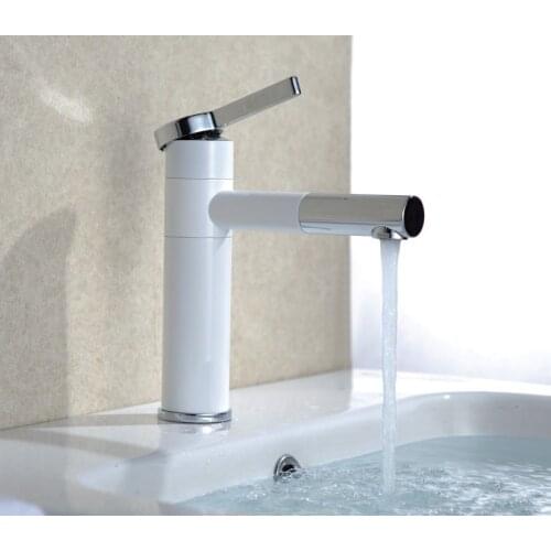 White color basin tap Brass white faucet Bathroom Sink Lavatory Basin Faucet / white color mixer tap BF001