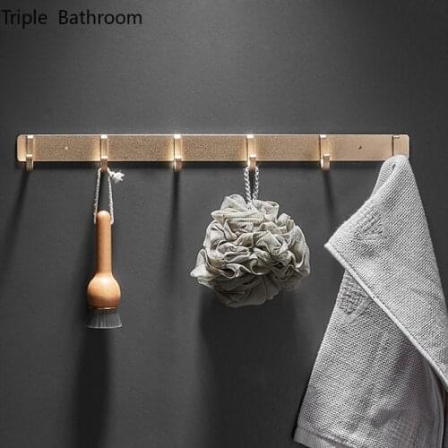 Creative Bathroom Towel Rack Stand Aluminum Alloy Punch-free Wall Kitchen Sundries Hook Bedroom Clothing Storage Hook Up