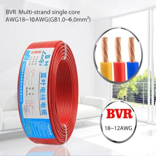 1/2/5/10/20/50 Meter RVB Copper Cable 10~18AWG multi-strand single-core PVC Electrical Wire 1~6mm2 Copper Line Car Lamp Lighting