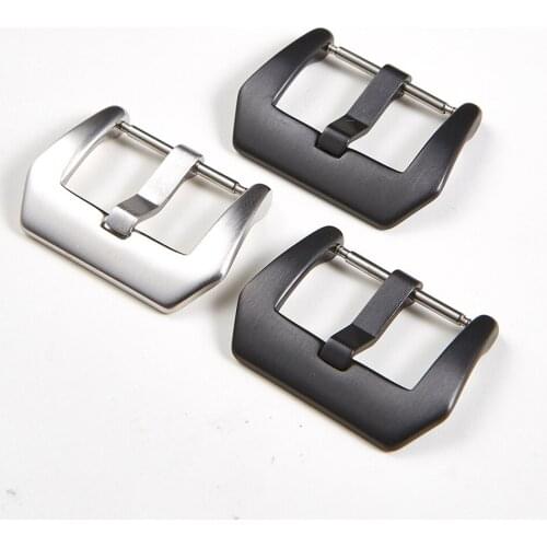 Metal Watch Buckle 18mm 20mm 22mm 24mm Men Watchband Strap Silver Black Brushed 316L Stainless Steel Clasp Accessories