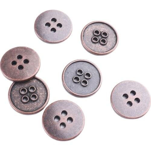 4-hole Metal button 20mm Antique sewing flatback buttons for jacket seweat overcoat clothes garment accessories DIY Handmade