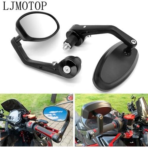 CNC Motorcycle Mirror 7/8" Handle Bar End Aluminum Rearview Mirrors For Yamaha TRX850 FZR400 BT1100 XJR400 MT 09 10 FZ 07 09 6R