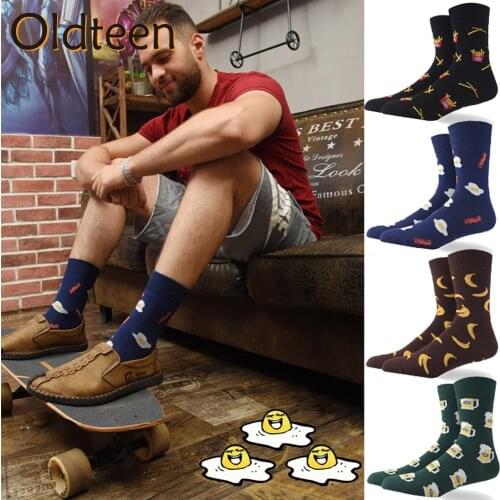 New Brand Quality New Fashion Hip Hop Food Men Socks Pop Harajuku Streetwear Unisex Women Street Skateboard Socks Creative Trend