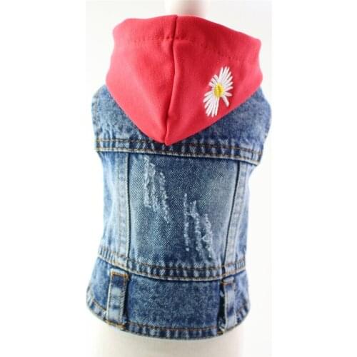 New Spring Autumn Dog Clothes For Small Dogs Boy Xs Dog Jean Jacket Coat Teddy Blue Hoodie Puppy Outfit Pet Clothing