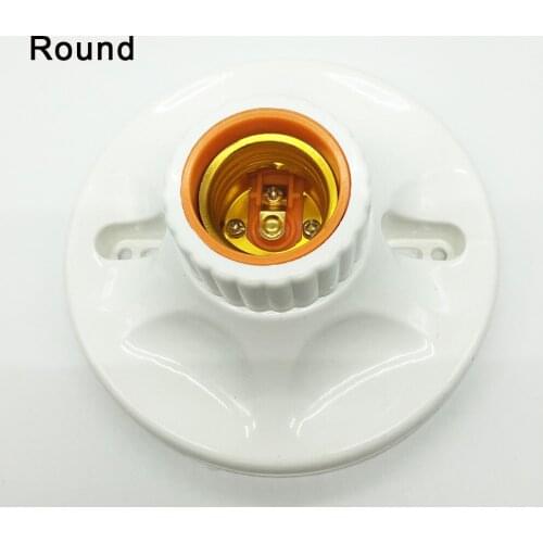 E27 LED Light Bulb Holder Round Square Fitting Screw Socket with US Plug Switch E27 Base Lamp Socket For Home 6A 110V-220V