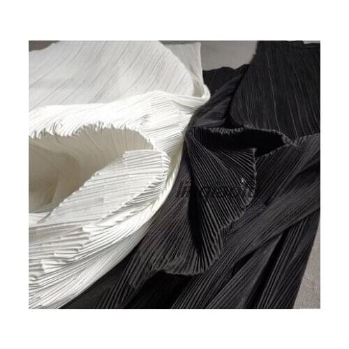 Pleated and stiff special texture modeling imitation cotton and linen designer fabric High-end creative clothing fabric