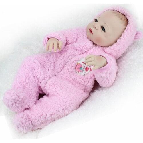 55cm Full Body Silicone Reborn Doll Girls Toys Lifelike Newborn Baby Fashion Dolls Children Birthday Christmas New Year Gift
