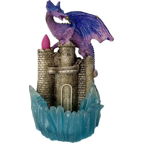 Dragon Statue Sculpture Nordic City Baolong Backflow Incense Resin Incense Holder Incense Waterfall Censer Living Room Decor