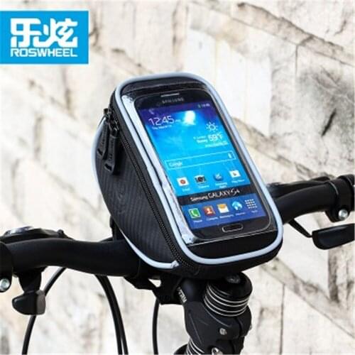 ROSWHEEL Bike Handlebar Phone Bag Bicycle Cycling Frame Bag Waterproof Handlebar Touchscreen Phone Case Pouch