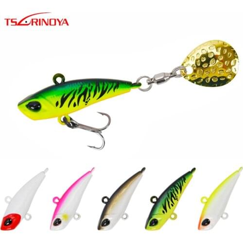 TSURINOYA Sinking VIB Pencil with Spinner 12g 17g Fishing Lure High Speed Rotation Flash Sequin Baits Sharp Hook Artificial Bait