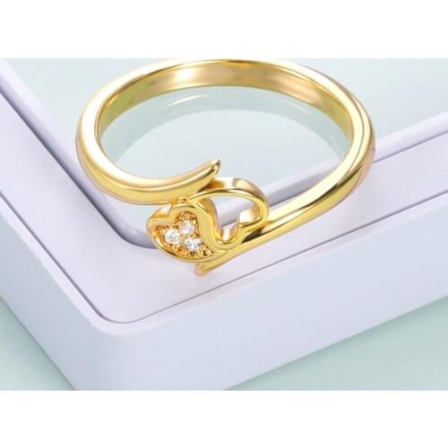 Romantic Heart Rings For Women Engagement Hollow Geometric Finger Rings Crystal Accessories Bijoux femme Gift For Best Friend