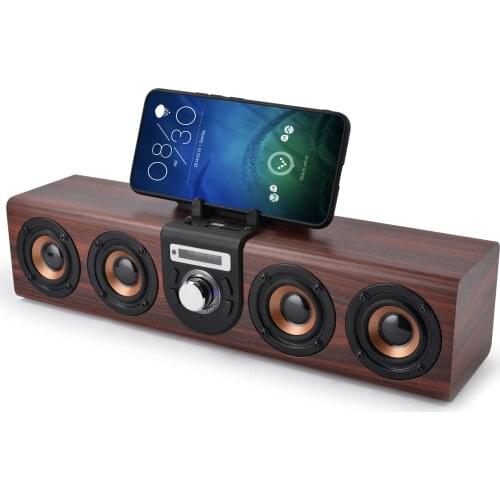 Home theater audio Wooden soundbar bluetooth speaker music acoustic system 20W HIFI stereo music surround subwoofer speaker