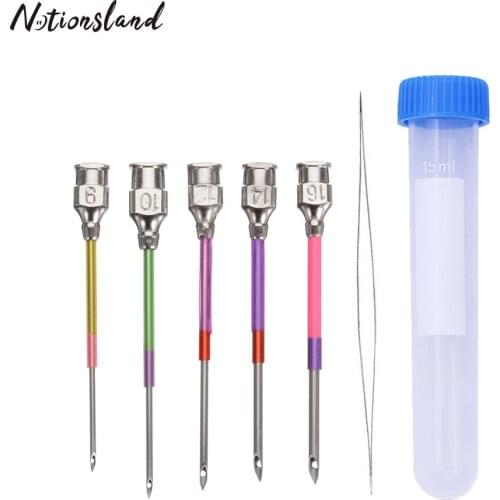 1 Set Embroidery Stitching Punch Needle Sewing Tool with Tube for DIY Embroidery Pen Knitting Sewing Kit