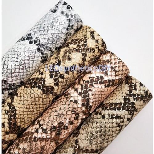 1PC 21X29CM Snake Faux Leather Fabric, Synthetic Leather Fabric Leather Sheets, PU Leather For Making Bows LEOsyntheticoDIY T324
