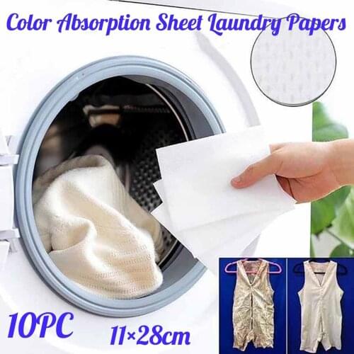 10 pcs Washing Machine Use Mixed Dyeing Proof Color Absorption Sheet Anti Dyed Cloth Laundry Papers Color Catcher Grabber Cloth