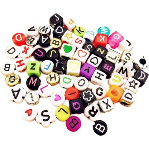 100Pcs DIY Jewelry Accessories Letter Beads Handmade Acrylic Bead Kit Jewelry Beads Set Necklaces Bracelet Making Toys For Girls
