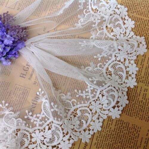 15cm 2yards/lot Water Soluble Cotton Embroidered Lace Fabric DIY Wedding Lace Sewing Fabric Garment Accessories Z810
