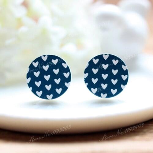 16mm Heart Round High Quality Photo Wood Laser Cut Cabochon to make Rings, Earrings,Bobby pin,Necklaces, Bracelets-(WEH-90)