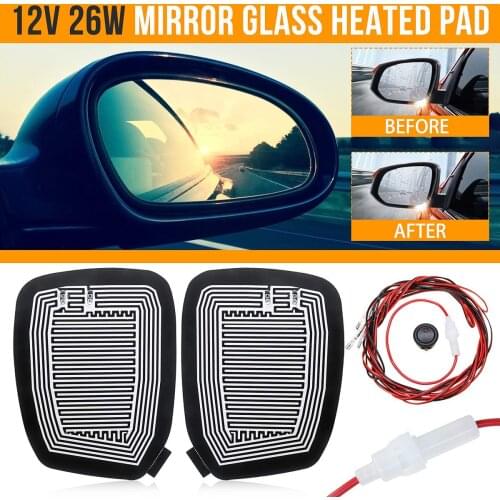 18.5 x 12cm Universal 12V Car Wing Mirror Heated Pad Quick Warm Heated mirrors Defogger Remove Ice\Rain\Frost Safe Driving