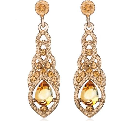 2020 Long Water Drop Crystal Tassel Earrings for Women Charm Statement Luxury Dangle Earrings Elegant Wedding Jewelry Party Gift