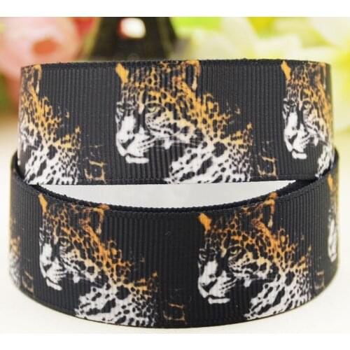 22mm 25mm 38mm 75mm Leopard Cartoon pattern printed Grosgrain Ribbon party decoration 10 Yards X-04080