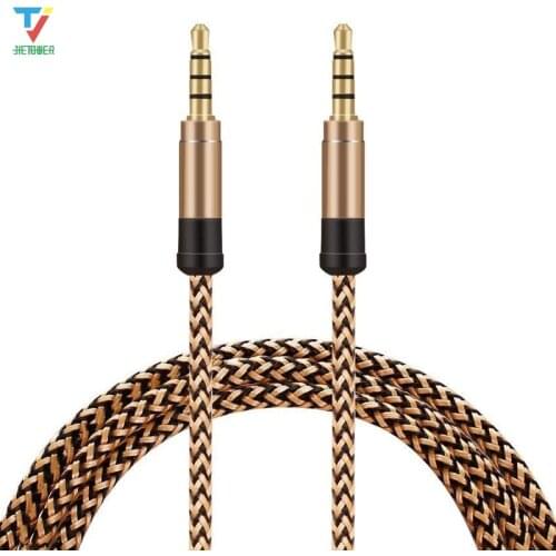 300pcs/lot 3.5mm jack aux Cable for Samsung mp3 3.5 mm Car Audio Cable wire Colorful Nylon Headphone Beats Speaker AUX Cord