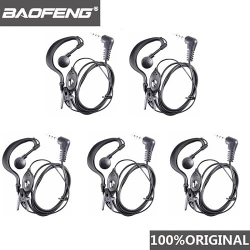 5pcs Baofeng BF-T1 Uv-3r Walkie Talkie Earpieces Two Way Radio Earphone Walkie-Talkie Headphone for T1 BF-9100 PTT 3R Woki Toki