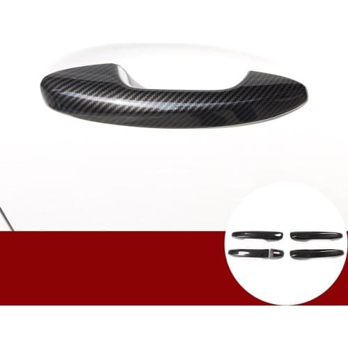 Car Exterior Accessories For Mercedes Benz A C E GLC Class W205 W213 W177 X253 2015-2020 ABS Carbon Fiber Door Handle Cover Trim