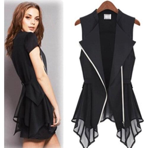 Free Shipping 2019 New Fashion Women Chiffon Vest Plus Size 4XL Casual All-match Sleeveless Summer Style Thin Vest Waistcoat 3XL