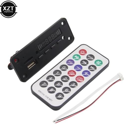 Wireless Bluetooth 5.0 12V MP3 WMA Decoder Board Audio Module USB FM TF Radio AUX input no Amplifier color Screen For Car