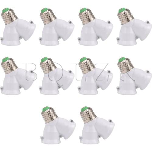 BQLZR 10 x Double in One Light Bulb Splitter Y Shape Lamp Holder Converter E27