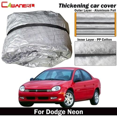Cawanerl Three Layer Car Cover Waterproof Thick Cotton Anti-UV Sun Shield Rain Hail Snow Protect Car Cover For Dodge Neon