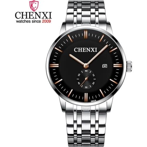 CHENXI Top Luxury Men Watch Stainless Steel Waterproof Wristwatch Date Business Quartz Clock Mens Watches Relogio Masculino