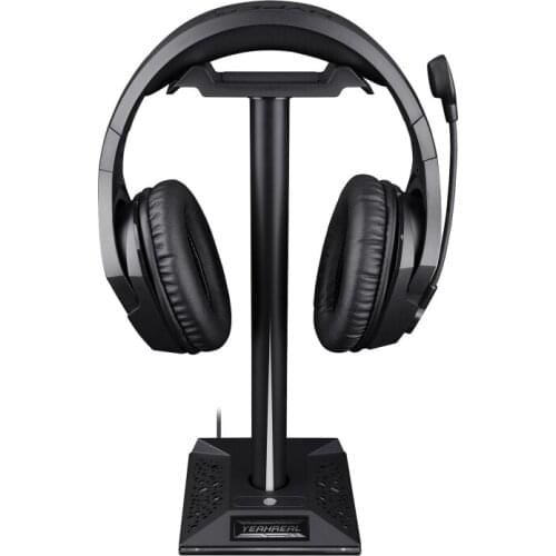 RGB Headphone Stand Fingerprint Control RGB Gaming Headset Desk Bracket Phone Holder With 3.5mm AUX USB Charger Ports