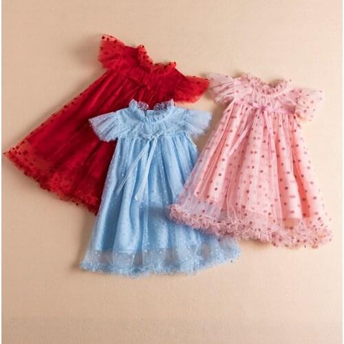 Christmas Red Dresses For Baby Girls Dresses Children Autumn & Winter Costume Girls Wedding Prom Dot Dress Girls Clothes