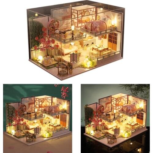DIY Creative Miniature Dollhouse Furniture Villa House Puzzle Playset Toy
