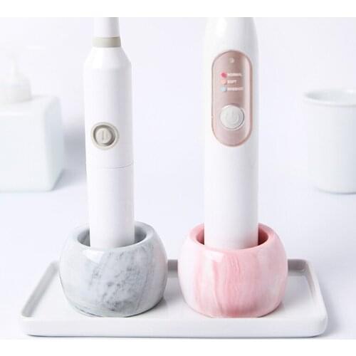 Nordic Marble Pattern Ceramics Bathroom Electric Toothbrush Brushing Cup Storage Holder Toothbrush Base Bathroom Supplies