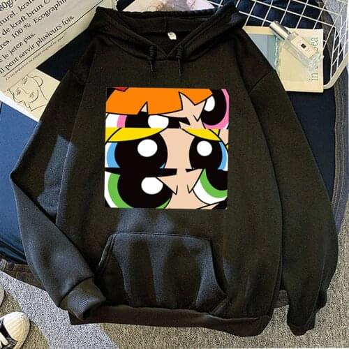Kpop ullzang Powerpuff Girls couple hip hop Harajuku Hoodie Fleece Candy Sweatshirt Hoodie Casual Pullover man or women Unisex