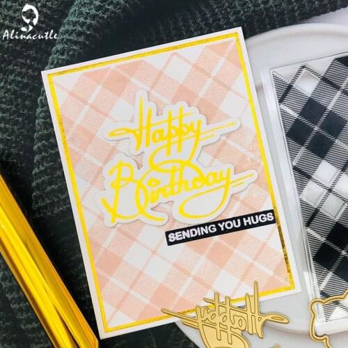 Hot Foil Plate Die Set Happy Birthday DIY Scrapbooking Paper Craft Handmade Card Punch Art Alinacraft