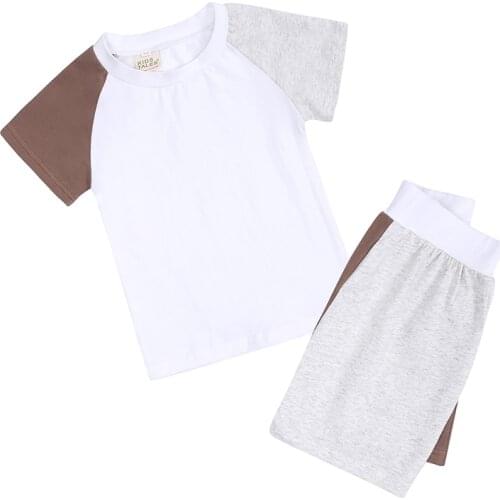 Kids Tales Tracksuits for Children Baby Infant Boy Girls Clothing Sets Contrast Color Shorts for Girls Teens Loungewear Set 2pcs