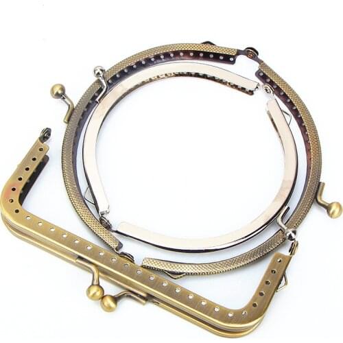 8/10/12 Cm Square Metal Purse Frame Handle for Clutch Bag Handbag Accessories Making Kiss Clasp Lock for Bag Bag Accessories