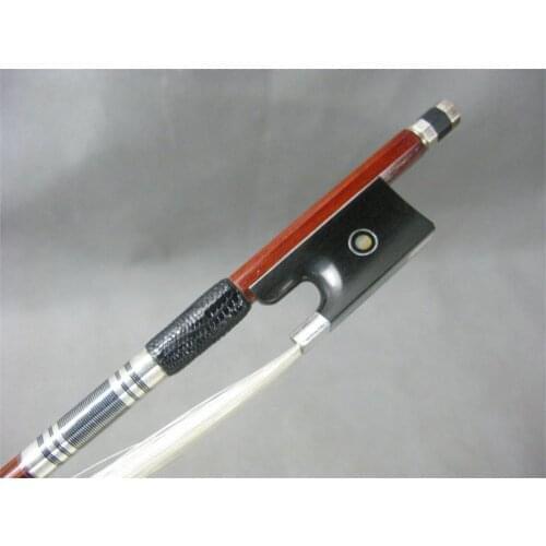 AAAAA+Best Concert pernambuco 4/4 violin bow ebony frog siver part Siberia white horsetail best balance free shipping #20