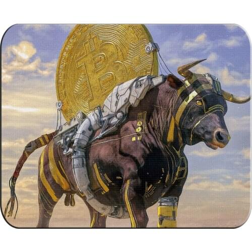 MERCHANDMANIA medium BITCOIN cryptocurrency bull mat for raton computer pc portable gaming gamer