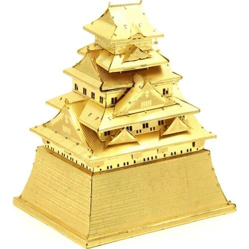 Microworld 3D metal puzzle Osaka Castle building Model DIY Laser Cut Jigsaw Model gifts For Adult Educational Toys Desktop dec