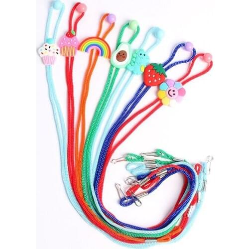 Cute Adjustable Mask Lanyard for Kids Adults Colorful Handy Chain Holder Strap with Clips Outdoor Mask Hanging Neck Strap Rope